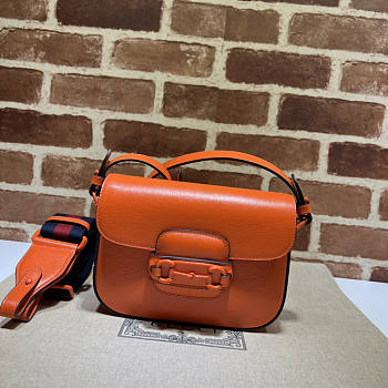 Gucci Horsebit 1955 Small Shoulder Bag Orange 20.5x14.5x5cm