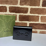 Gucci Horsebit 1955 Card Case Wallet Black 11x8.5x3cm - 1