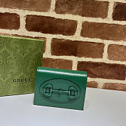 Gucci Horsebit 1955 Card Case Wallet Green 11x8.5x3cm - 1