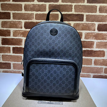 Gucci Backpack With Interlocking G Black 31.5x41x14.5cm