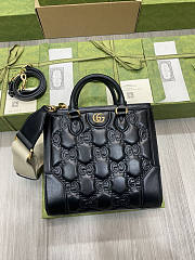 Gucci GG Matelassé Mini Top Handle Bag Black 28x22x10cm - 1