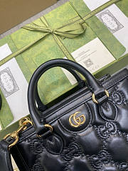 Gucci GG Matelassé Mini Top Handle Bag Black 28x22x10cm - 3