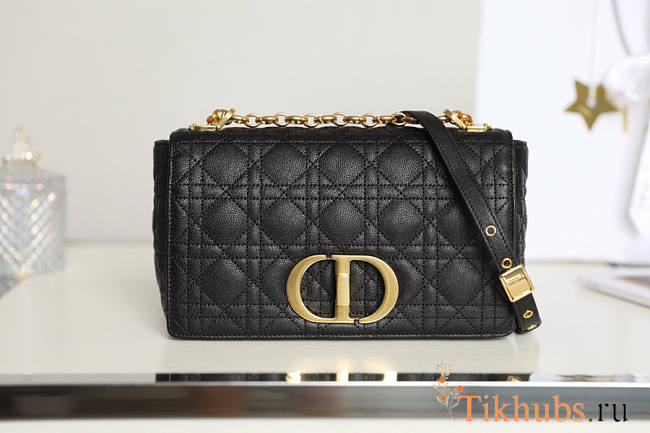 Dior Caro Black Calfskin 25.5x15.5x8cm  - 1