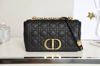 Dior Caro Black Calfskin 25.5x15.5x8cm 