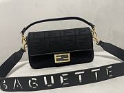 Fendi Baguette Black FF Canvas Bag 27x6x15cm - 1