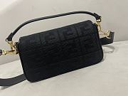 Fendi Baguette Black FF Canvas Bag 27x6x15cm - 4