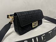 Fendi Baguette Black FF Canvas Bag 27x6x15cm - 2