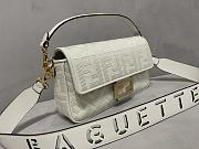 Fendi Baguette White FF Canvas Bag 27x6x15cm - 3