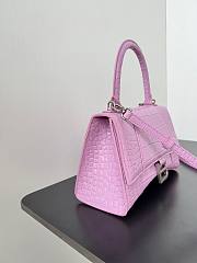 Balenciaga Hourglass Crocodile Pink 23x10x24cm - 4