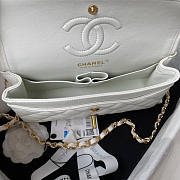 Chanel Flap Bag White Caviar Gold 23cm - 5