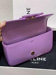 Celine Chain Shoulder Bag Cuir Triomphe Purple 20.5x10.5x4cm - 6