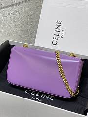 Celine Chain Shoulder Bag Cuir Triomphe Purple 20.5x10.5x4cm - 4