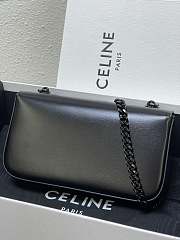 Celine Chain Shoulder Bag Cuir Triomphe Black 20.5x10.5x4cm - 5