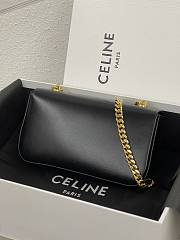 Celine Chain Shoulder Bag Cuir Triomphe Black Gold Chain 20.5x10.5x4cm - 2