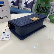 Chanel Leboy Bag Caviar Navy Blue Gold 25cm - 2