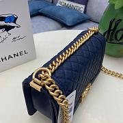 Chanel Leboy Bag Caviar Navy Blue Gold 25cm - 4