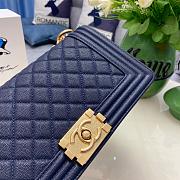 Chanel Leboy Bag Caviar Navy Blue Gold 25cm - 6