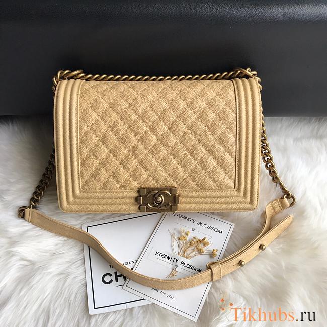 Chanel Leboy Caviar Beige Gold 28cm - 1