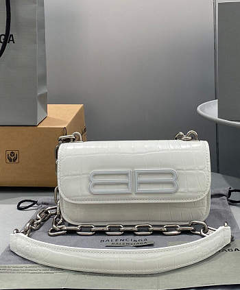 Balenciaga Gossip XS Bag With Chain White 19x10x7cm