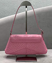 Balenciaga XX Small Flap Bag Crocodile Embossed Pink 27x25x5cm - 5