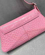 Balenciaga XX Small Flap Bag Crocodile Embossed Pink 27x25x5cm - 2