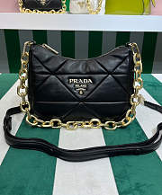 Prada System Nappa Leather Patchwork Bag Black 24x18.5x9cm - 1