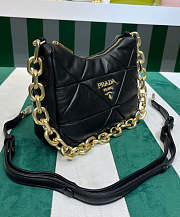 Prada System Nappa Leather Patchwork Bag Black 24x18.5x9cm - 6