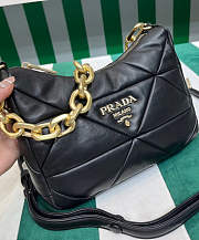 Prada System Nappa Leather Patchwork Bag Black 24x18.5x9cm - 2