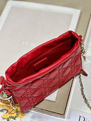 Dior Lady Top Handle Drawstring Mini Bag Red 19x13x5cm - 4