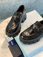 Prada Brushed Leather Monolith Loafers - 2