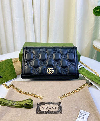 Gucci GG Matelasse Chain Wallet Black 20x12.5x4cm