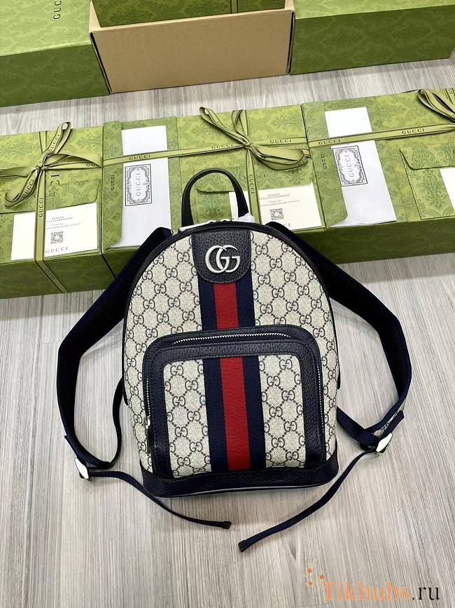 Gucci GG Supreme Ophidia Backpack Blue 21x29cm - 1