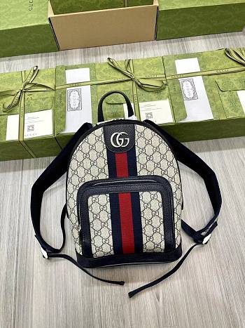 Gucci GG Supreme Ophidia Backpack Blue 21x29cm