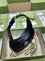 Gucci GG Marmont Half Moon Shoulder Bag Black 21.5x11x5cm - 2