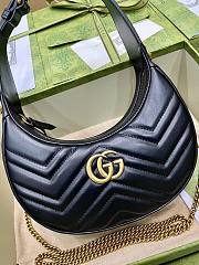 Gucci GG Marmont Half Moon Shoulder Bag Black 21.5x11x5cm - 6