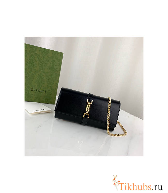 Gucci Jackie 1961 Chain Wallet Black 19x10x3cm - 1