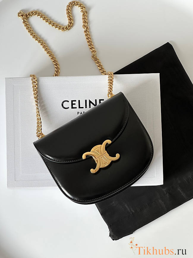 Celine Teen Chain Besace Triomphe Black 19x15x6cm - 1