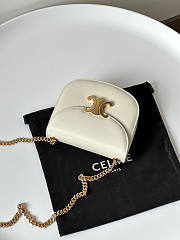 Celine Teen Chain Besace Triomphe White 19x15x6cm - 4