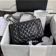 Chanel Flap Bag Lambskin Silver Hardware Size 25 cm - 6