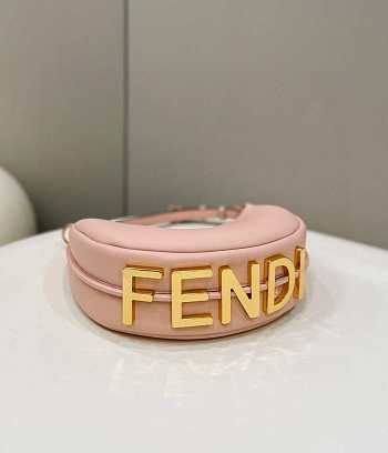 Fendi Fendigraphy Small White leather Bag Pink 29cm