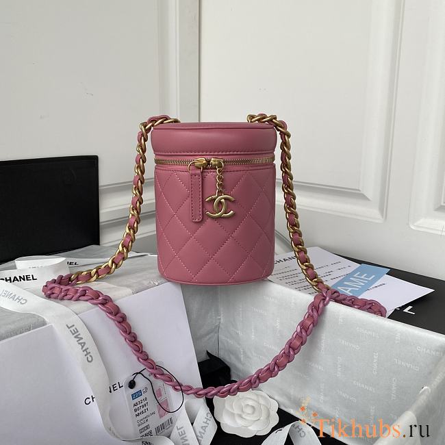 Chanel New Round Bucket Bag Pink 16x13x11cm - 1