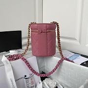 Chanel New Round Bucket Bag Pink 16x13x11cm - 2