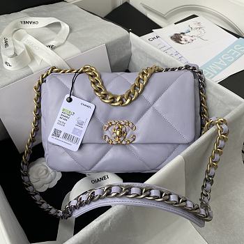 Chanel 19 Flap Bag Purple Gold Lambskin 26cm