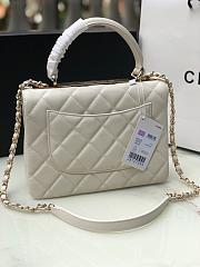 Chanel Trendy Handle Bag lambskin White Light Gold 25cm - 6