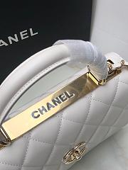 Chanel Trendy Handle Bag lambskin White Light Gold 25cm - 4