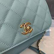 Chanel Business Affinity Bag Caviar Blue Gold 19x14x7cm - 6