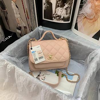 Chanel Business Affinity Bag Caviar Pink Gold 19x14x7cm