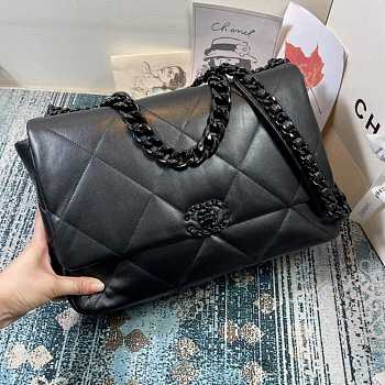Chanel 19 Maxi Handbag Lambskin Black 36x25x11cm