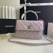 Chanel Trendy Handle Bag Lambskin Light Pink Silver 25cm - 1