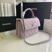 Chanel Trendy Handle Bag Lambskin Light Pink Silver 25cm - 5